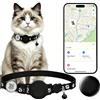 DCZSDJT Localizzatore per gatti con codice QR, collare GPS per gatti, localizzatore elettronico impermeabile compatibile con Apple Find My No Monthly Fee, ideale per gatti piccoli e grandi, soluzione di