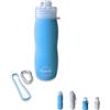 Mablik Bottiglia per Pipì Cane in Silicone 450 ml, Azzurro. Bottiglia per Pulire la Pipì del Cane in Strada, Pieghevole, Portatile, Antigoccia, con Getto a Pressione, Moschettone ed Elastico (Azzurro 450 ml)
