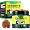 jollifish Probiotics for Dogs - 120 Chewable Pre Probiotic Digestive Chews for Dog, Support Gut Health, Itchy Skin Relief and Seasonal Allergies, Dog Supplement Soft Chews, Pet Supplement for Dogs - Duck Flavor