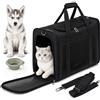 PALAMEA Trasportino Gatto Aereo 55x40x23cm Grande Pieghevole Trasportino Gatti Morbido Portatile Borsa per Cani Piccola Taglia 12kg Trasportinos Cani Omologato Aereo con Morbido Cuscino Lavabile