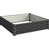 Outsunny Letto per Orto Rialzato a Fondo Aperto con Rivestimento, in Acciaio Zincato, 120x120x30 cm, Grigio|Aosom