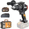 WORX WX356.1 - Trapano avvitatore a percussione a batteria, 20 V, coppia 85 Nm, motore brushless, compatto e leggero, foratura veloce e viti, con 1 batteria PowerShare da 4,0 Ah e caricatore da 2 A