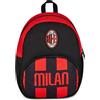 Seven Zaino Small Milan, Nero, 14 L, Zainetto monoscomparto, Tasca frontale, Tasca laterale portaborraccia, Scuola, Asilo, Tempo libero, Bambini, Ragazzi e adulti, Calcio, Prodotto ufficiale