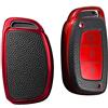 KUNIO Keyless - Custodia portachiavi adatta per Hyundai Kona i10 i30 i20 ioniq ibrido Tucson Santa Fe ix35 Mistra, custodia protettiva in TPU pelle con struttura portachiavi 3 tasti C rosso