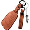 Rondrive Custodia per chiave in pelle, stile retrò, adatta per Dr 1.0 EV 2023-2026, accessorio per chiave auto per Chery EQ1 Ant QQ Ice Cream, cucito a mano, 3 pulsanti, arancione
