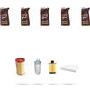 HOFFCAR Kit tagliando 4 FILTRI e 5L OLIO M compatibile con Lancia Delta III (844) 1.6 Multijet 88kw dal 2008