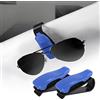 VBGURR 2 portaocchiali per Auto alla Moda, Supporto per Occhiali da Sole, Multifunzione, per Auto, Universale, per Uomini e Donne (Blu)