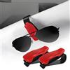 VBGURR 2 portaocchiali per Auto alla Moda, Supporto per Occhiali da Sole, Multifunzione, per Auto, Universale, per Uomini e Donne (Rosso)