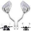 APEBAZY Specchietto retrovisore universale per moto con design a teschio e artigli, adatto per moto sportive da strada, chopper e cruiser, con bullone per specchietto (Argento)