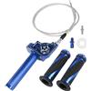 WestCH Gas Rapido Gruppo Acceleratore per Moto,Gas Rapido Moto da 22 mm,Manopola dell'Acceleratore CNC Alluminio con Cavo 1.2M &1 Paio Manubrio per 50-250cc Dirt Pit Bike Mini Bike,Blu