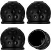 qxayxa 4 Pz Copertura per Gancio di Traino, Ø 50 mm Copertura del Gancio di Traino Sfera del Rimorchio, Coprigancio di Trainos, Tappo di Protezione in Gomma per Automobili Camion Commerciali Camper(Nero)