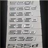Generico Adesivo con logo 3D in ABS nero for 530d, 520d, 520i, 535d, 535i, 540i, 525d, 530i, stemma con lettere, distintivo for bagagliaio, for accessori E39, F10, E60, F11.(Chrome,520i)