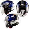 A-Pro Jet Casco City Moto Certificato ECE 22 Scooter Visiera Trasparente Blu S
