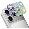 DiyGody 1 protezione per fotocamera compatibile con iPhone 17 Pro Max, con strass glitterati, piastra in metallo trasparente, in vetro temperato, antigraffio, per iPhone 17 Pro Max, colore diamante