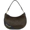 Braccialini Beth Animalier Borsa a spalla a forma di mezzaluna in materiale effetto cavallino dalla fantasia leopardata. Con manico, chiusura zip e tracolla in nastro logato rimovibile e regolabile