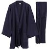KINMBRA un-brand Kimono Giapponese da Uomo in Velluto Pigiama Suit Plus Size Zen Clothing Abbigliamento taoista (Taglia XL, C)