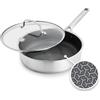 GreenPan APEX Tegame Ceramica Antiaderente con Diamanti e Coperchio Vetro, 24 cm, Adatto Utensili Metallo, Senza PFAS, Compatibile Induzione, Adatto Forno 220 °C, Manico Acciaio Inox, Nero Opaco