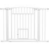 PawHut Barriera di sicurezza per cani estensibile 76-104 x 77 cm, barriera per scale e porte con sistema di doppia serratura, montaggio a pressione o foratura, barriera per cani e gatti, bianco