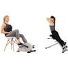 Sunny Health & Fitness Sunny Health and Fitness 45 Degree Hyperextension Roman Chair, Steel, Grey, One Size SF-BH6629 + Magnetic Under Desk Pedal Exerciser, Dual Function Mini Exercise Cycle Bike