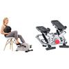 Sunny Health & Fitness Advanced Twist Stepper Machine w/Resistance Bands, Portable Mini + Magnetic Under Desk Pedal Exerciser, Dual Function Mini Exercise Cycle Bike