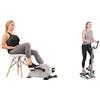Sunny Health & Fitness Magnetic Under Desk Pedal Exerciser, Dual Function Mini Exercise Cycle Bike + Twister Stepper Machine, Height Adjustable, Stairs Step Exercise W/ Handlebars & LCD Monitor