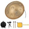 PaaWings Handpan Tamburo 22 Pollici, 10 Note Re Kurd 440Hz, Oro, Acciaio Legato, Set | Per meditazione, yoga e meditazione sonora; include borsa, supporto, 2 bacchette, panno e adesivi per note