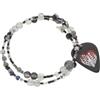 SAFIGLE Braccialetto Punk Rock con Perline Elastico Regolabile, Bracciale Chitarra con Ciondolo Plettro a Forma di Cuore Teschio, Gioielli Gotici per Musicisti Uomo e Donna per Festival