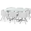 Menzzo Tavolo in metallo/vetro, stile moderno, 90 x 150 x 75 cm, Metallo, bianco, L150 x P90 x H75 cm
