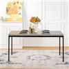 FurnitureR Tavoli da pranzo in grigio, stile elegante ed elegante per 4-6 persone, piano in legno spesso con struttura in metallo, per cucina, sala da pranzo, 150 x 75 x 75 cm