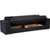 Sit-Store-Sleep 200KOBK0302000092 - Divano letto Kobe, in similpelle, 197 x 110 x 42 cm, colore: Nero