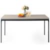 FurnitureR Natural Wood Rettangolare Dining Table, L-150 cm per 4-6 persone, design minimalista in legno con telaio in metallo, versatile uso per casa o ufficio, per esterni e interni, 150 x 75 x 75