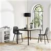 FurnitureR Tavoli per banchetti rettangolari in grigio, per 4-6 persone, vassoio in legno spesso con struttura in metallo, per formazioni, riunioni, conferenze, pasti, 150 x 75 x 75 cm