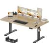 JUMMICO Scrivania Regolabile in Altezza Elettrica 160x80 cm, Scrivania Ergonomica Seduta in Piedi con Vassoio per Cavi e Porta USB, Scrivania per Computer Ufficio, Beige e Nero