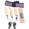 jojofuny Set di Scalpelli da Intaglio Legno 6 Pezzi per Lavorazione Manuale | Acciaio e Legno, Borsa Grigia Inclusa, Guanti Anti-taglio, Cintura in Cuoio e Pasta per Lucidare