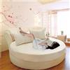 MTHGH Coprimaterasso impermeabile, matrimoniale, rotondo, con angoli, per letto king size, protezione per materasso (14, diametro 240 cm)