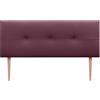 DHOME Testiera in Similpelle o Tessuto AQUALINE Pro testiere Testata imbottita Lettio di Lusso (Similpelle Vino Rosso, 160x105cm con Gambe, (Letti 150/160))