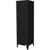 ML DESIGN modern living ML-Design Schedario Alto 38x38x137,5 cm Nero Acciaio Mobile da Ufficio a 4 Gambe Armadio per Archiviazione in Metallo a un'Anta, 3 Scomparti Interni Comodino Mobiletto Portadocumenti Armadietto