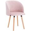 WOLTU 1x sedie sala da pranzo sedie cucina moderne poltroncina salotto Adatte per Sala Pranzo, Soggiorno, Camera da Letto Estetica in Tessuto di velluto Gambe di Legno, Rosa