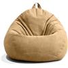 CEWROM Pouf a forma di goccia per adulti, Pouf da interno 100 x 120 cm solo fodera (senza imbottitura), pouf Gaming XL Giant Grey Bean Bag Chair per esterno, soggiorno, decorazione (marrone)