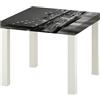 LUMASOUL Tavolino Salotto Moderno Bianco e Nero Città - Tavolino da Salotto Piccolo 55x55cm - Tavolino Soggiorno Quadrato - Tavolino da Divano - Tavolini da Salotto Moderni