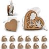 Dorunova Sacchettini per Bomboniere Sacchetti Confetti Comunione Bambino Porta Prima Bambina 12 Pezzi (Bianco Panna, A Forma di Cuore)