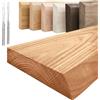 LAMO Manufaktur Mensola sospesa in legno con fissaggio invisibile | Mensola 110 cm per soggiorno, cucina, ufficio | Colore: Scuro Bordo: Naturale | Legno massello, design moderno, effetto sospeso
