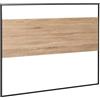 IDMarket - Testata DETROIT 145 cm in legno industriale e metallo nero con fissaggio a parete