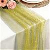 Foatcox Runner da Tavolo Giallo, 75 x 300 CM Leggero Fluido Runner da Tavolo in Tulle di Garza Foglia d'oro per Matrimoni Bohémien, Compleanno, Natale, Capodanno, Decorazione per Tavola Della Cucina e Archi