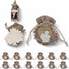 Dorunova Sacchettini per Bomboniere Sacchetti Confetti Comunione Bambino Bambina Porta Prima 12 Pezzi (Beige Lino, Albero della Vita Stilizzato)