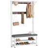 WPPTNSFY Stand Appendiabiti con Panca e Scarpiera, Attaccapanni Ingresso con Gancio, Attaccappani Autoportante da Terra con Barra, Telaio in Metallo, per Soggiorno, Corridoio L:80/100CM