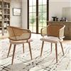 boorbin Sedie da sala da pranzo con schienale in rattan, seduta in pelle PU, comode e traspiranti, stile moderno e semplice, adatte per ristoranti, soggiorni e caffè (2)