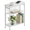 Vantimo Tavolino laterale stretto, Comodino stretto con spazio di archiviazione tavolino da divano per spazi stretti piccolo tavolo soggiorno camera da letto cucina balcone 18x43x56.5cm