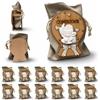 Dorunova Sacchettini per Bomboniere Sacchetti Confetti Comunione Bambino Porta Prima Bambina 12 Pezzi (Beige Scuro, Statuina in Rilievo)