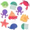 Ousuwo Set di 20 adesivi antiscivolo per vasca da bagno, 11,4 cm x 8,9 cm, autoadesivi con motivi marini e adesivi di sicurezza per adulti e ragazzi (plastica)